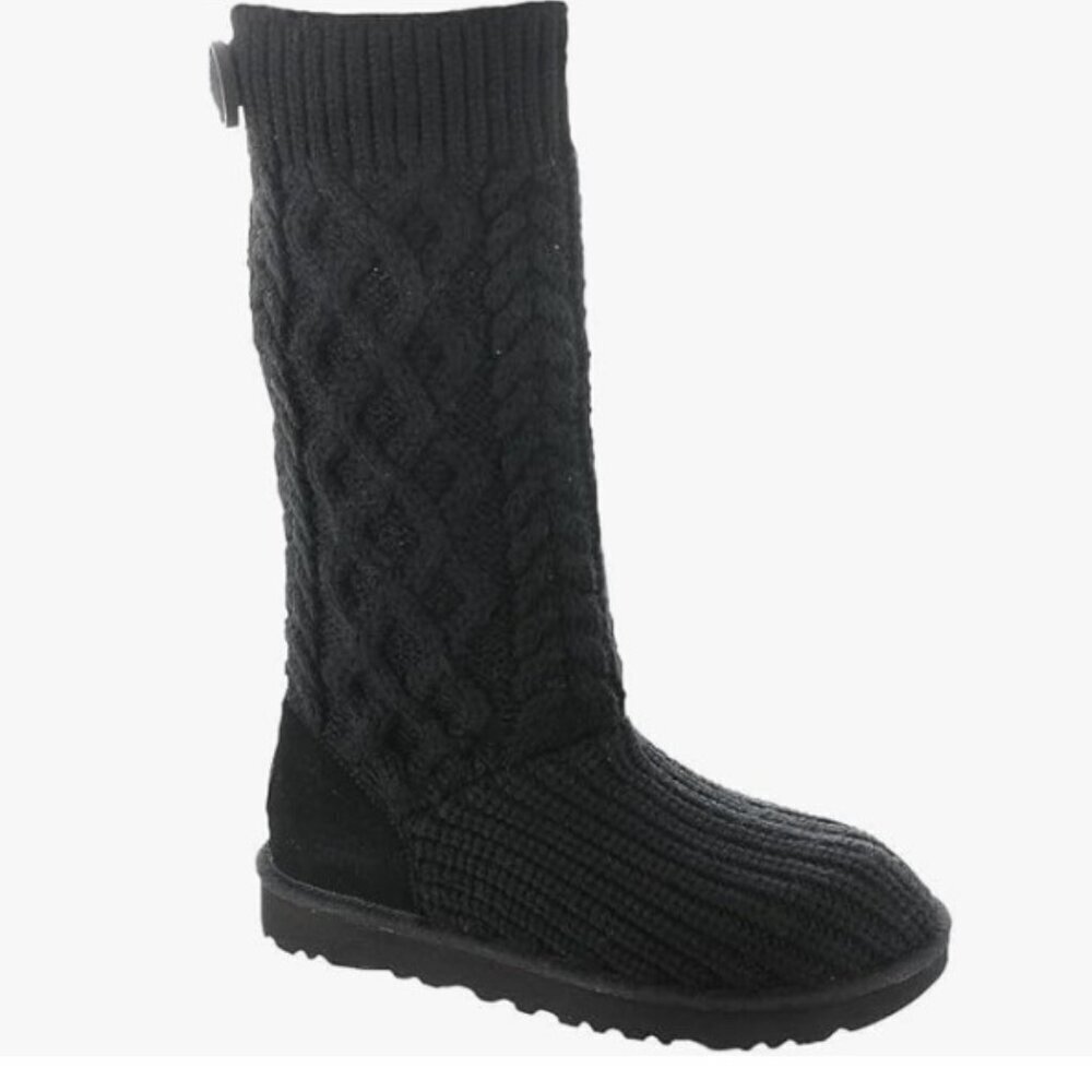 New UGG Women's Black Classic Cardi Cabled Knit Boot Women's Size 8 / 39